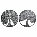 Wall Decoration DKD Home Decor Tree Metal (2 pcs) (40 x 1 x 40 cm)