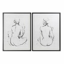 Cuadro DKD Home Decor 70 x 2,5 x 90 cm Mujer Moderno (2 Unidades)