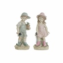 Decorative Figure DKD Home Decor Blue Pink Resin Children (18 x 15 x 41 cm) (2 pcs)