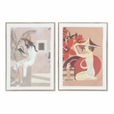 Cuadro DKD Home Decor Mujer (2 Unidades) (50 x 3 x 70 cm)