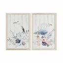Cuadro DKD Home Decor Pájaro Mediterráneo (40 x 1,8 x 60 cm) (2 Unidades)