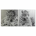 Cuadro DKD Home Decor 100 x 2,5 x 100 cm Leopardo Colonial (2 Unidades)