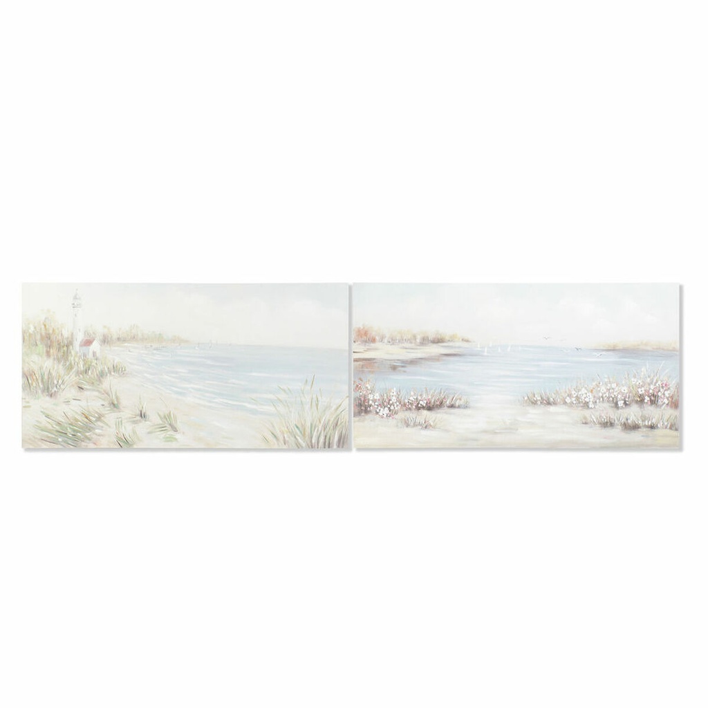 Canvas DKD Home Decor Pinewood Canvas 140 x 3,7 x 70 cm