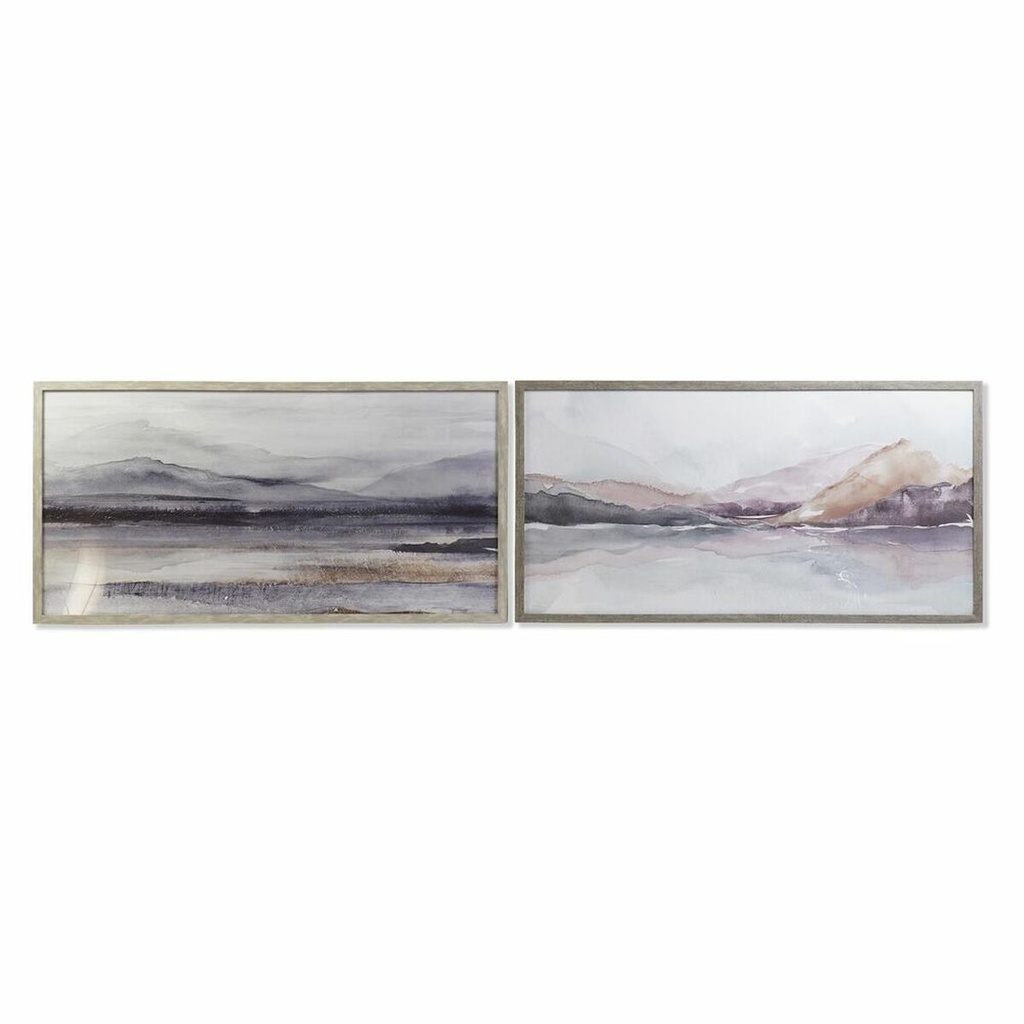 Cuadro DKD Home Decor 124 x 4,5 x 64 cm Montaña Moderno (2 Unidades)