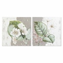 Cuadro DKD Home Decor Tropical Hoja de planta (80 x 3,5 x 80 cm) (2 Unidades)