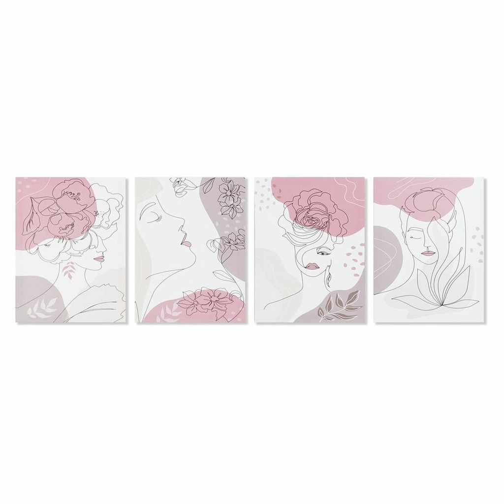 Cuadro DKD Home Decor Mujer (30 x 1,8 x 40 cm) (4 Unidades)