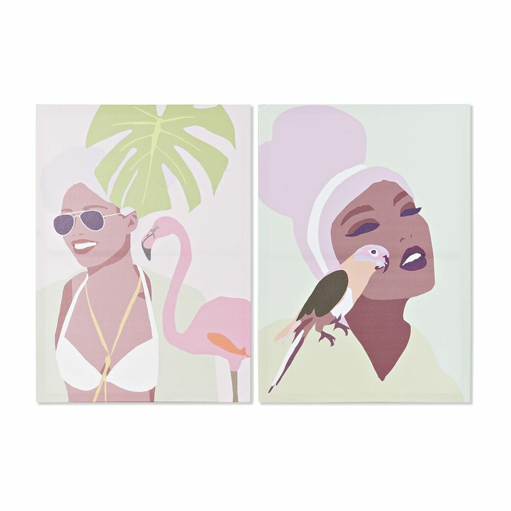 Painting DKD Home Decor Tropical (50 x 1,8 x 70 cm) (2 Units)
