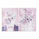 Cuadro DKD Home Decor Gato (50 x 1,8 x 70 cm) (2 Unidades)