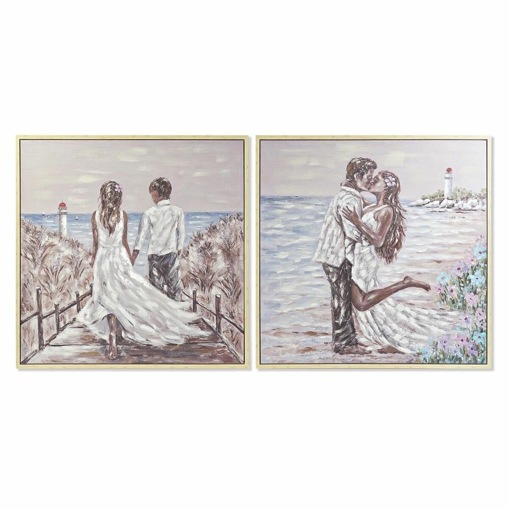 Cuadro DKD Home Decor Playa (100 x 4 x 100 cm) (2 Unidades)