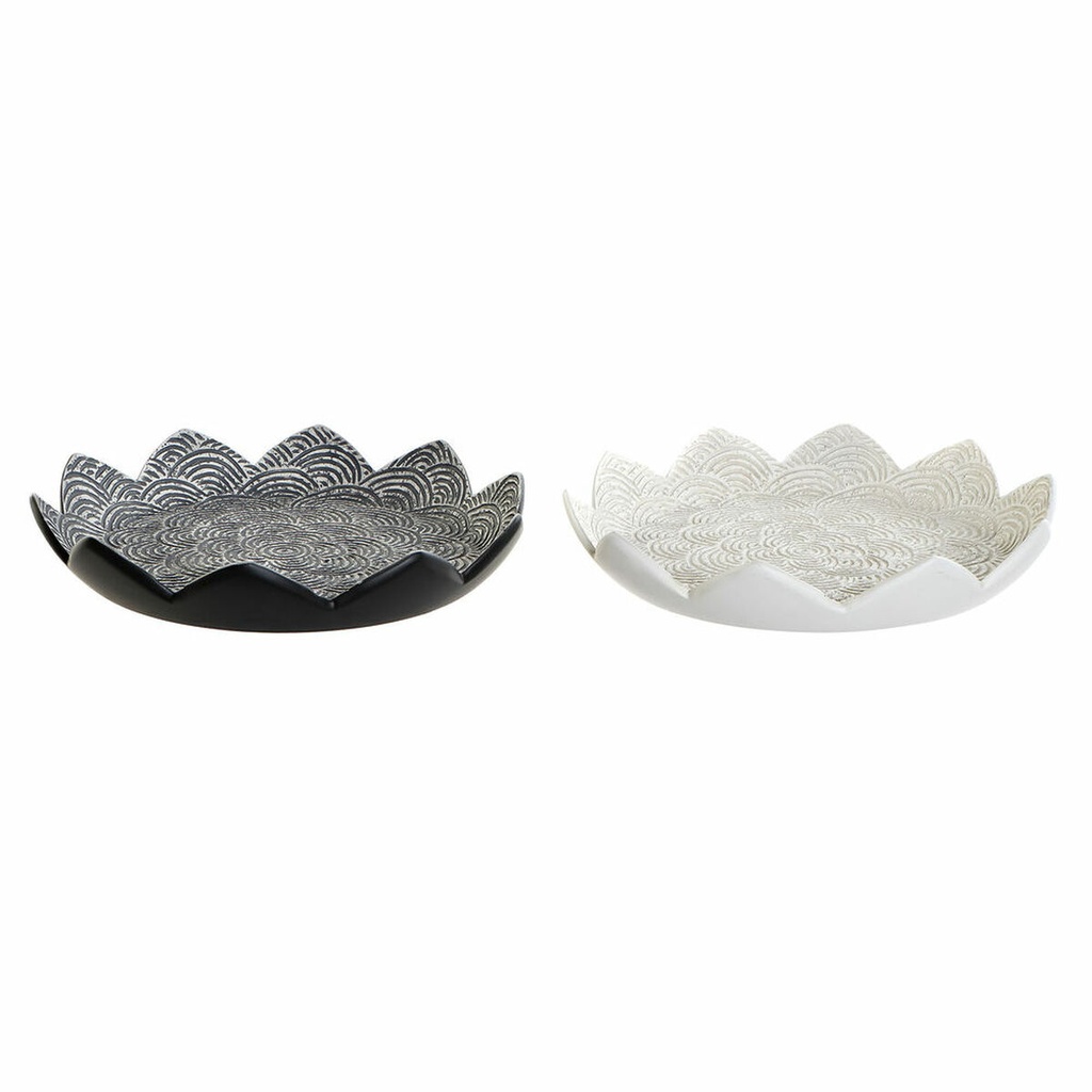 Centro de Mesa DKD Home Decor Blanco Negro Beige Gris Resina 39 x 39 x 7 cm (2 Unidades)