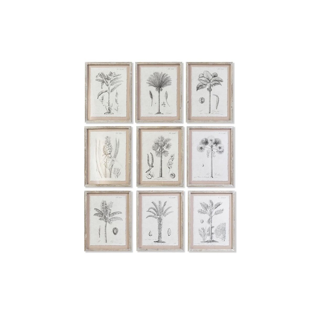 Cuadro DKD Home Decor Palmeras Colonial (35 x 1,8 x 45 cm) (9 Unidades)