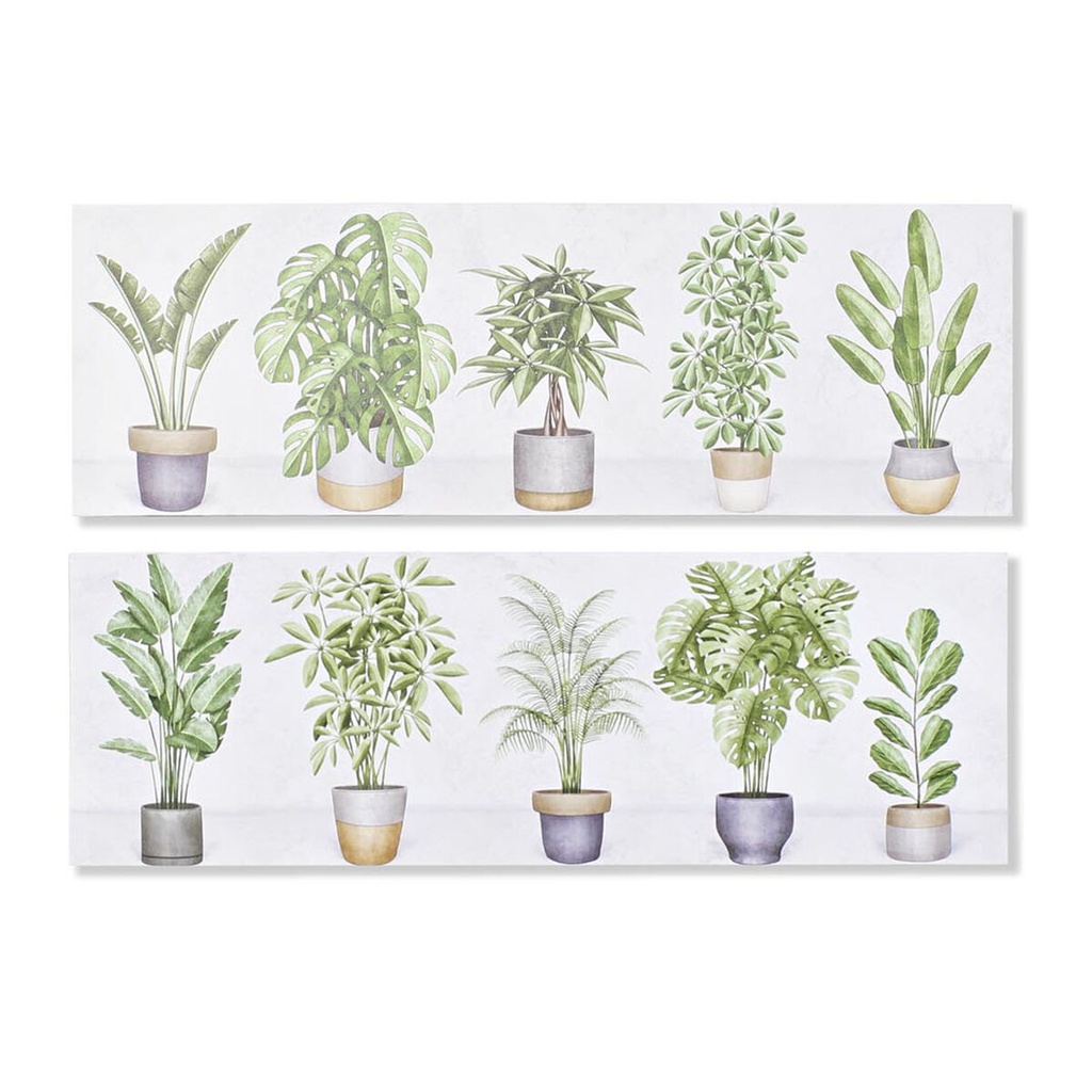 Cuadro DKD Home Decor Planta (90 x 2,3 x 30 cm) (90 x 1,5 x 30 cm) (2 Unidades)