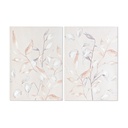 Cuadro DKD Home Decor Hoja de planta (2 Unidades) (50 x 3 x 70 cm)