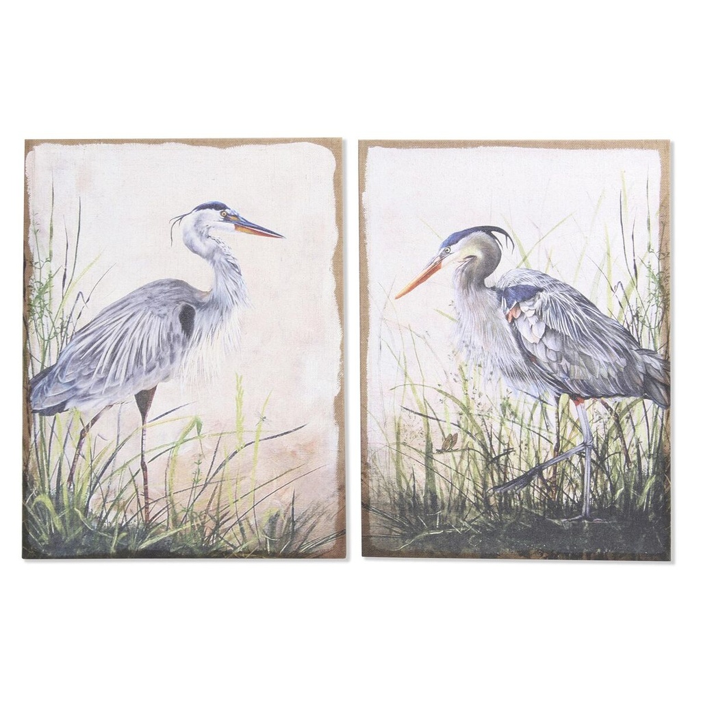 Cuadro DKD Home Decor Pájaro Oriental (2 Unidades) (50 x 3 x 70 cm)