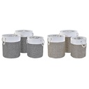 Basket set DKD Home Decor White Brown Grey 40 x 40 x 49 cm 4 Kg 3 Pieces (2 Units)