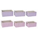 Juego de Cestas DKD Home Decor Rosa Lila 40,5 x 27,5 x 18 cm 3 Piezas (2 Unidades) (3 Unidades)