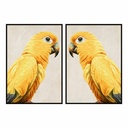 Cuadro DKD Home Decor Loro Tropical (103 x 4,2 x 143 cm) (2 Unidades)