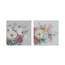Cuadro DKD Home Decor Flores (80 x 2,8 x 80 cm) (2 Unidades)