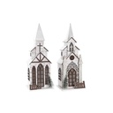 Christmas bauble DKD Home Decor Church MDF (12,5 x 11 x 33 cm) (2 Units)