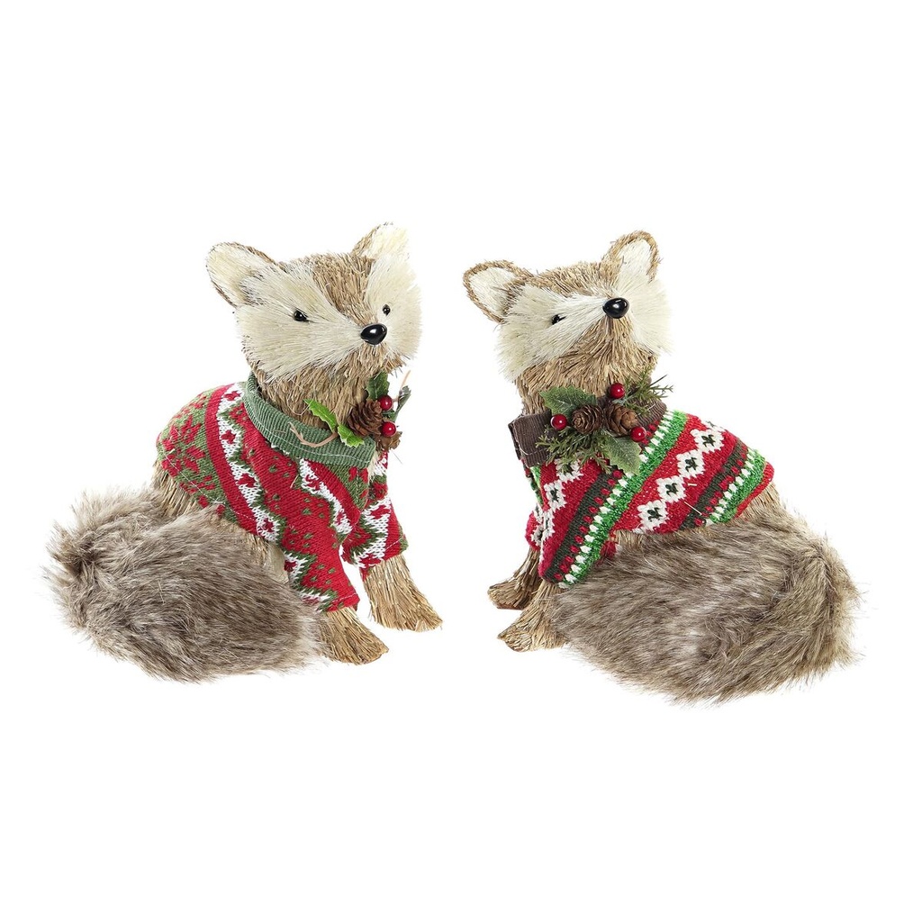 Adorno Navideño DKD Home Decor Poliéster (16 x 18 x 21 cm) (2 Unidades)