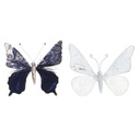 Christmas bauble DKD Home Decor Polyester Butterfly (2 Units) (23 x 3 x 19 cm)