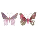 Christmas bauble DKD Home Decor Polyester Butterfly (22 x 3 x 18 cm) (2 Units)