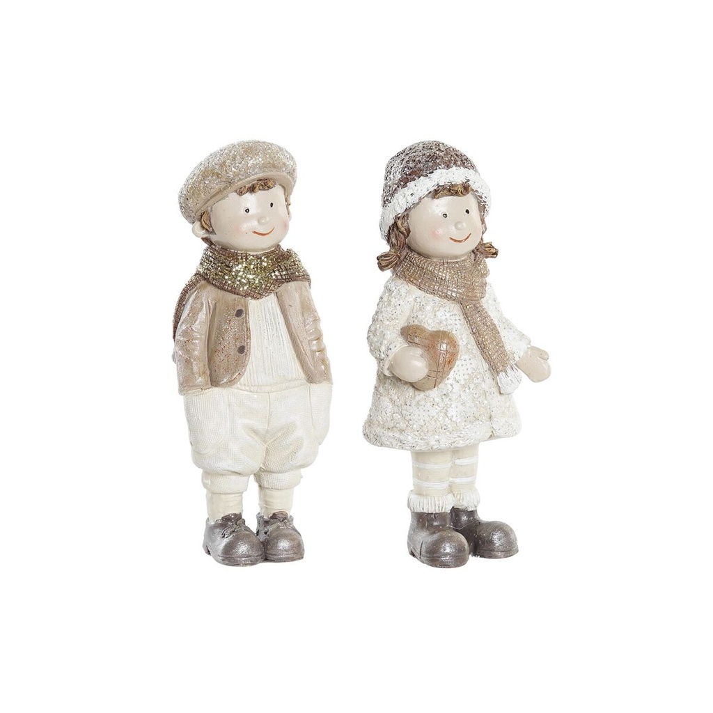 Adorno Navideño DKD Home Decor Resina Niños (6,5 x 5 x 14 cm) (2 Unidades)