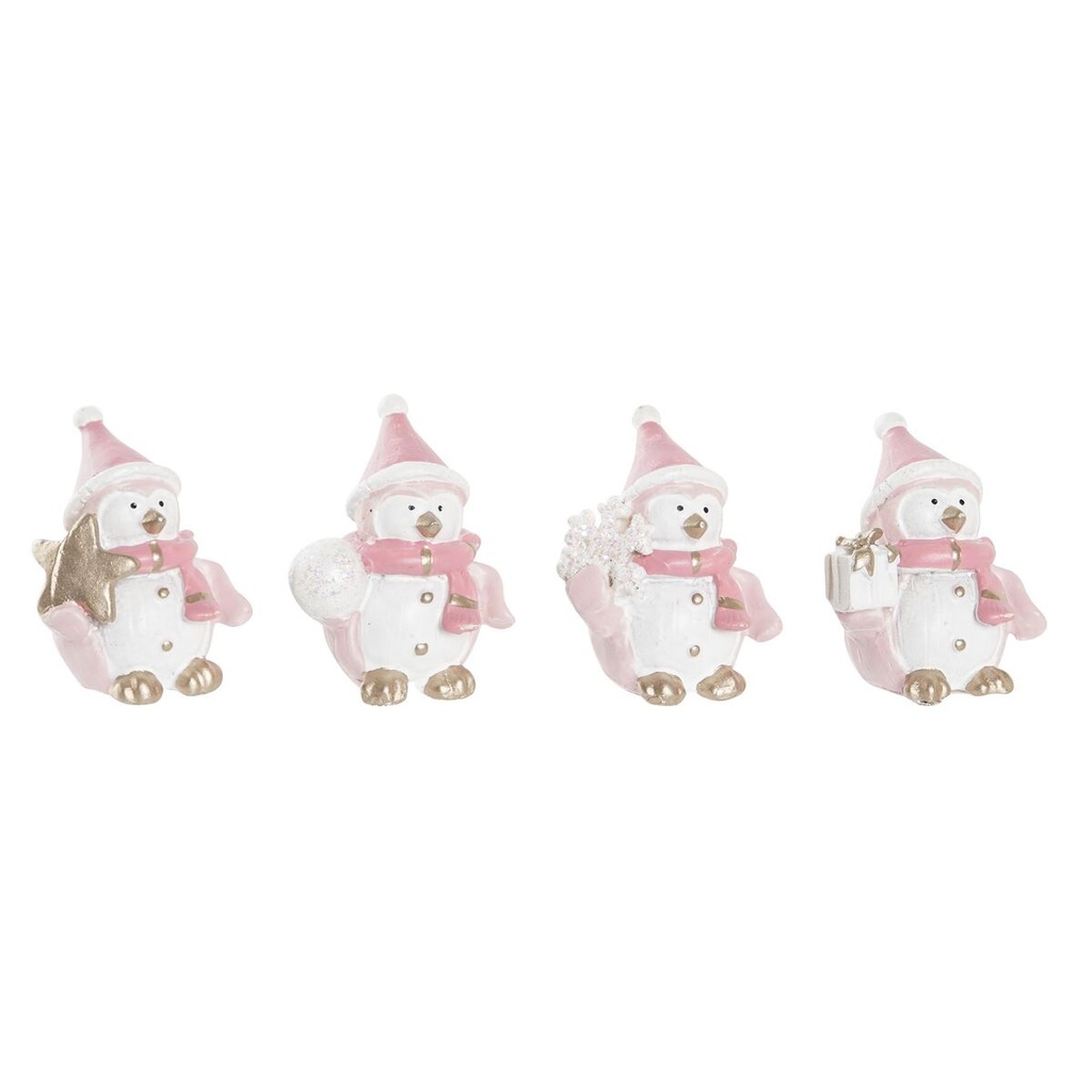 Christmas bauble DKD Home Decor Resin Snow Doll (3,5 x 2,5 x 4 cm) (4 Units)