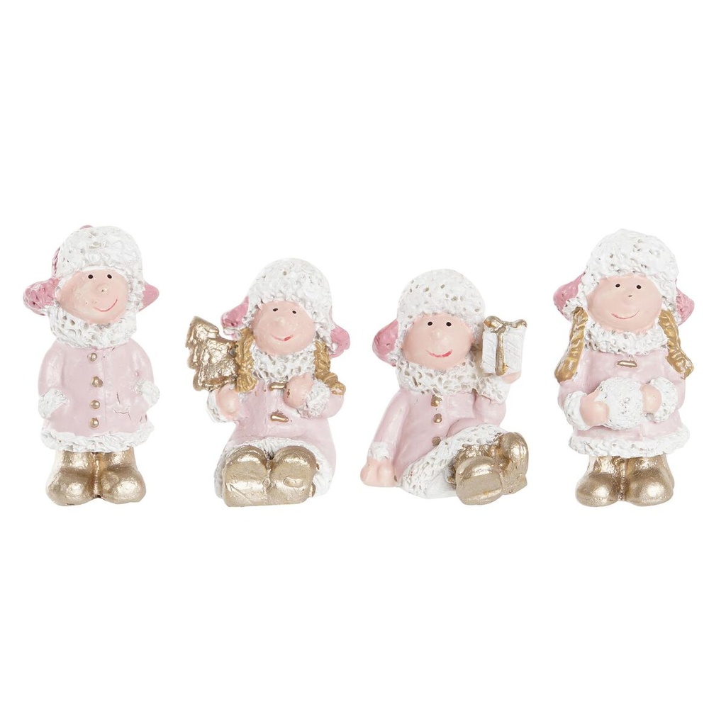 Christmas bauble DKD Home Decor Resin Angel (3,5 x 2,5 x 4 cm) (4 Units)