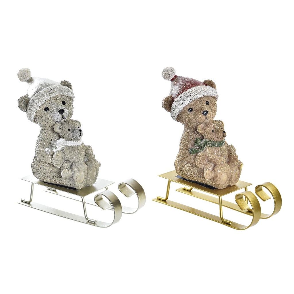 Adorno Navideño DKD Home Decor Resina Oso (10 x 4 x 9,5 cm) (2 Unidades)