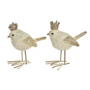 Adorno Navideño DKD Home Decor Resina Pájaro (11 x 5 x 9,5 cm) (2 Unidades)