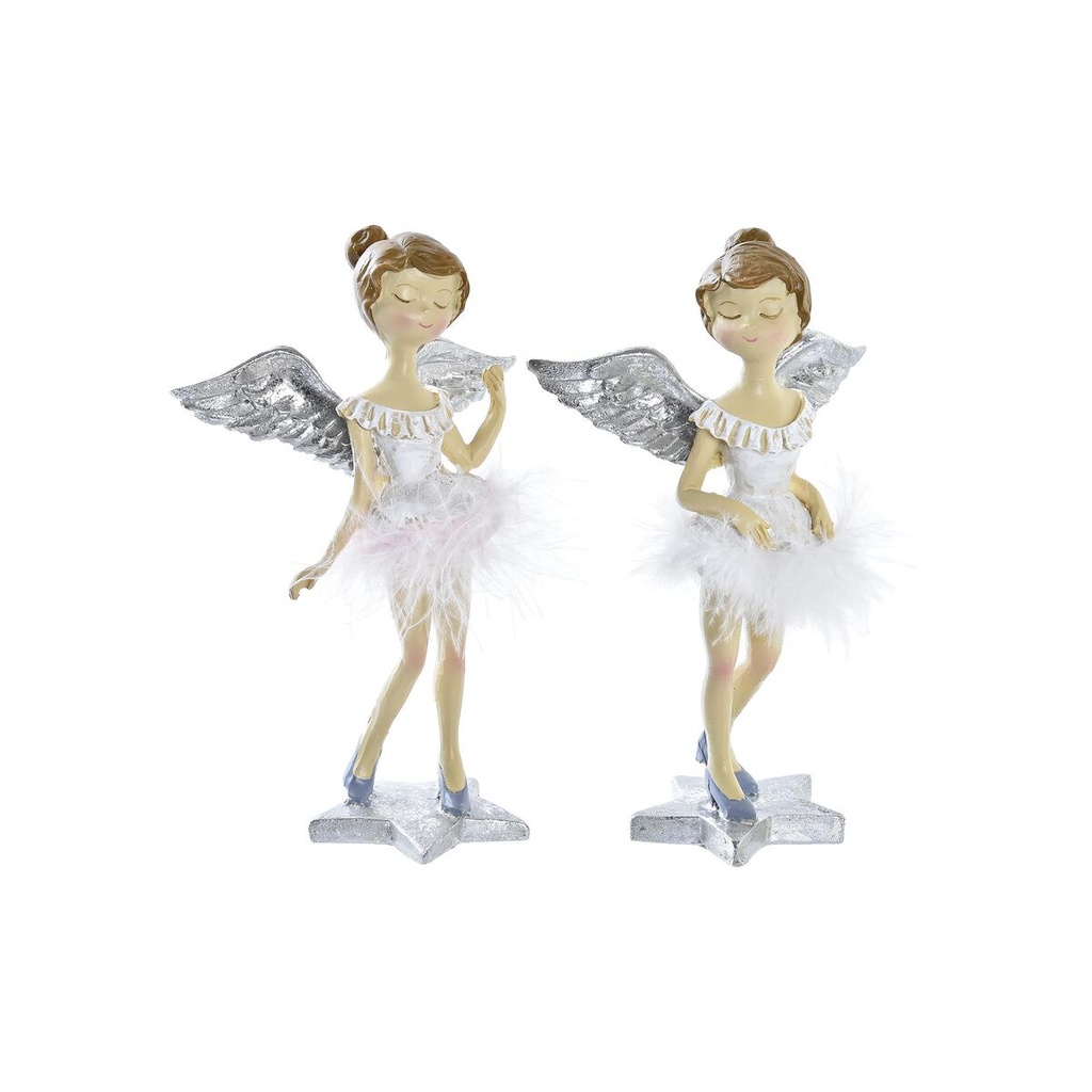 Christmas bauble DKD Home Decor Resin Angel (11 x 9 x 17 cm) (2 Units)