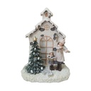Adorno Navideño DKD Home Decor Resina Casa (16,5 x 9 x 21 cm) (2 Unidades)