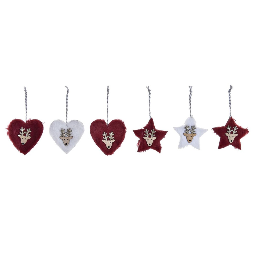 Christmas Decorations Set DKD Home Decor Polyester (21 x 8 x 1 cm) (8 cm) (2 Units)