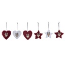 Christmas Decorations Set DKD Home Decor Polyester (21 x 8 x 1 cm) (8 cm) (2 Units)