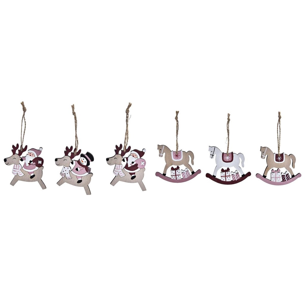 Christmas Decorations Set DKD Home Decor MDF Wood (21 x 8,2 x 1,5 cm) (8 cm) (2 Units)