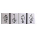Cuadro DKD Home Decor Abeto Cristal Jarrón (50 x 70 x 2,5 cm) (4 Unidades)