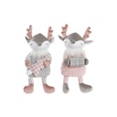 Decorative Figure DKD Home Decor Christmas Animal Polyester Deer (14 x 17 x 28 cm) (2 Units)