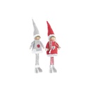 Decorative Figure DKD Home Decor Christmas Doll Polyester (17 x 9 x 79 cm) (2 Units)