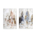 Cuadro DKD Home Decor New York (2 Unidades) (90 x 3 x 60 cm)