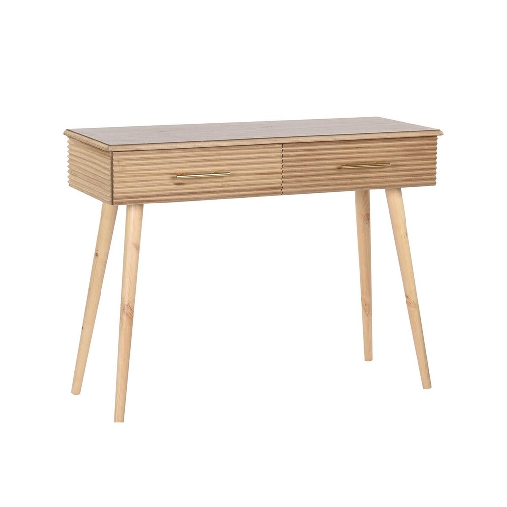 Consola DKD Home Decor 100 x 40 x 76 cm Dorado Marrón claro Madera de Paulonia Madera MDF