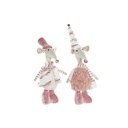 Figura Decorativa DKD Home Decor Rosa Ratón 16 x 11 x 55 cm (2 Unidades)