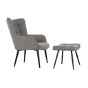 Sillón DKD Home Decor Negro Gris 69 x 77 x 91 cm