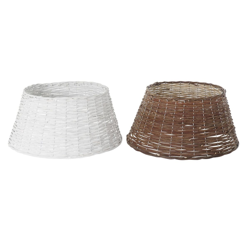 Faldón de árbol de Navidad DKD Home Decor Mimbre (59 x 59 x 26 cm) (2 Unidades)