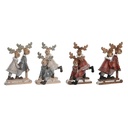 Adorno Navideño DKD Home Decor Resina Reno (13 x 6 x 18 cm) (4 Unidades)