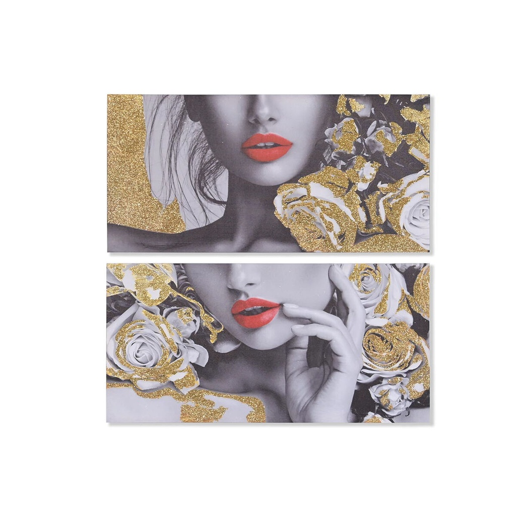 Cuadro DKD Home Decor Mujer (80 x 2 x 40 cm) (2 Unidades)