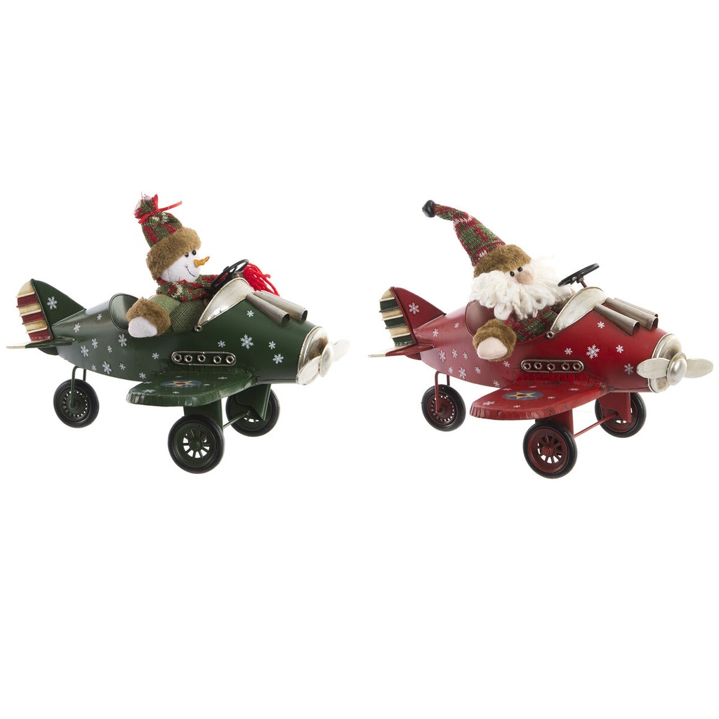 Christmas bauble DKD Home Decor Aeroplane Metal (36,5 x 23 x 25 cm) (2 Units)