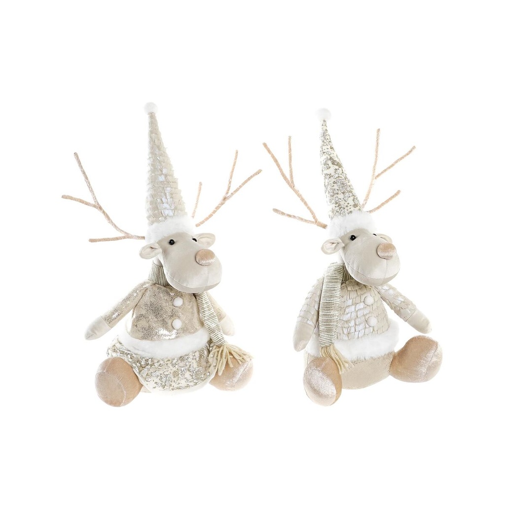 Adorno Navideño DKD Home Decor Poliéster Reno (19 x 18 x 38 cm) (2 Unidades)