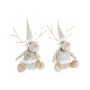 Adorno Navideño DKD Home Decor Poliéster Reno (19 x 18 x 38 cm) (2 Unidades)