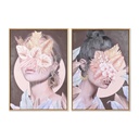 Cuadro DKD Home Decor Flores Moderno (50 x 3,5 x 70 cm) (2 Unidades)